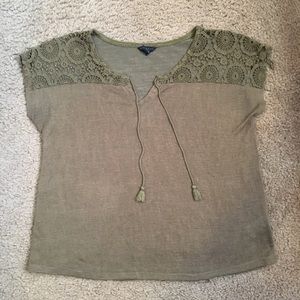 Aeropostale Short Sleeve Peasant Top
